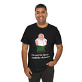 Rolig pappa-t-shirt med tecknad film – Grafisk T-shirt "Jag är inte tjock jag skulle bara kunna vara smalare"