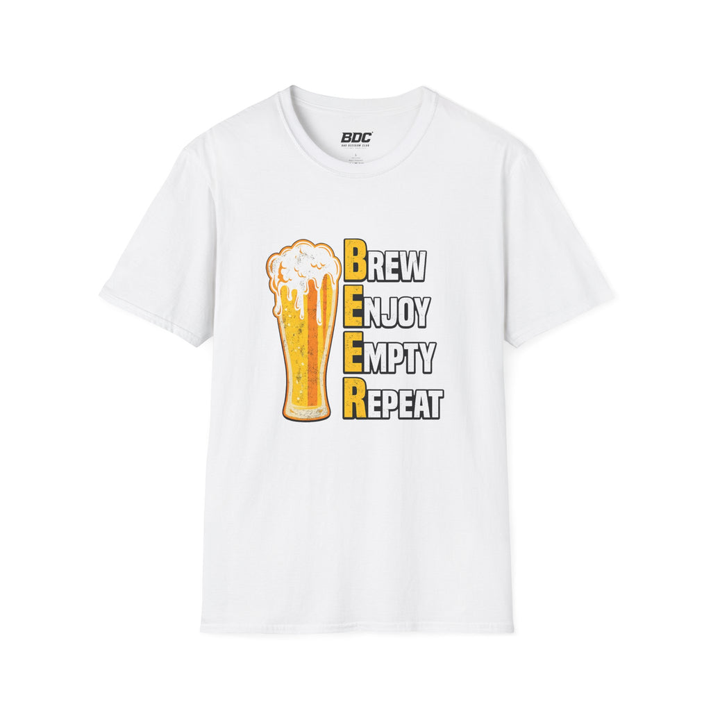 Öl T-shirt – "B.E.E.R. (Brew, Enjoy, Empty, Repeat)" grafisk tee