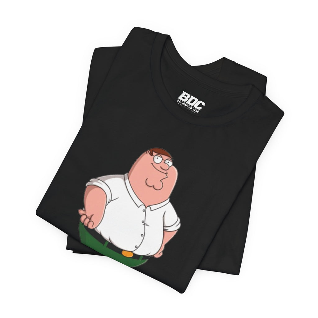 Rolig pappa-t-shirt med tecknad film – Grafisk T-shirt "Jag är inte tjock jag skulle bara kunna vara smalare"